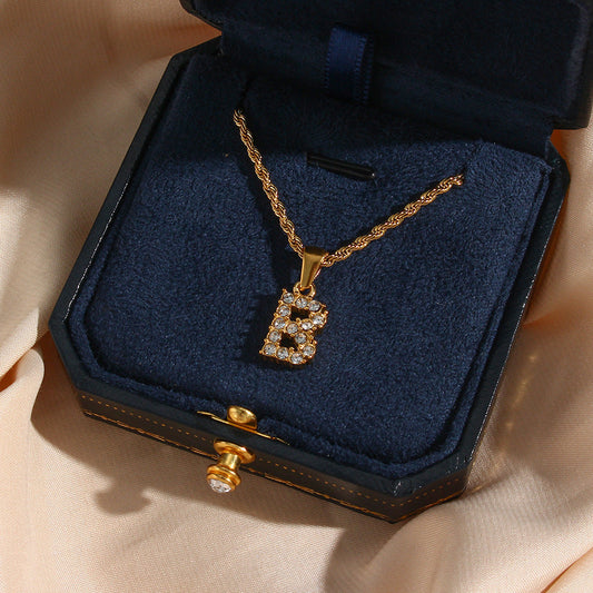 Maeve Bogstav Initial Diamanthalskæde