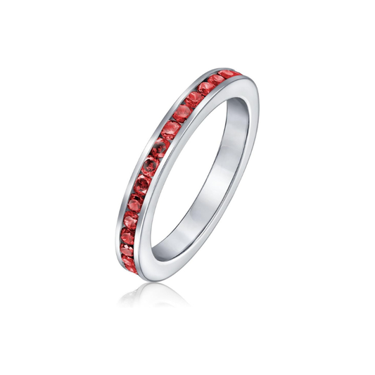 Rubin Evighed Bånd Ring | Hvidguld