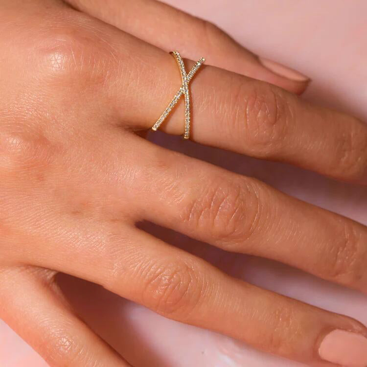 Nia Guld Diamant Kors Ring