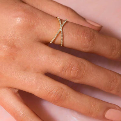 Nia Guld Diamant Kors Ring