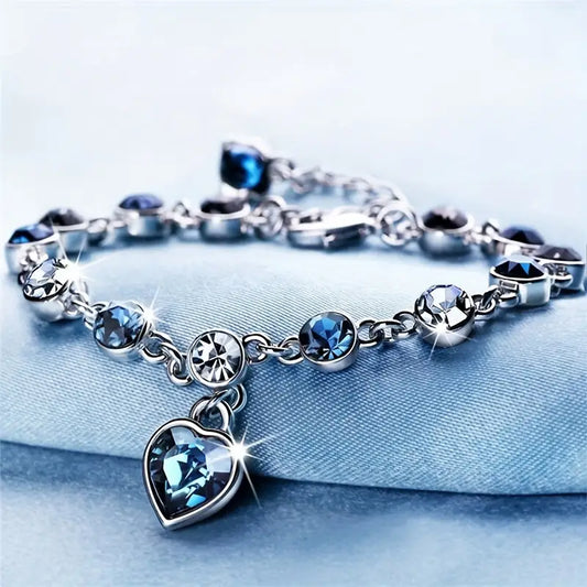 Hav Hjerte Glow Armbånd | Hvidguld