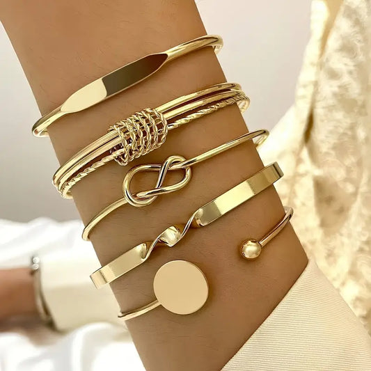 Knotted Elegance Armbånd Sæt | Guld
