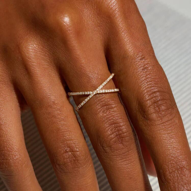 Nia Guld Diamant Kors Ring