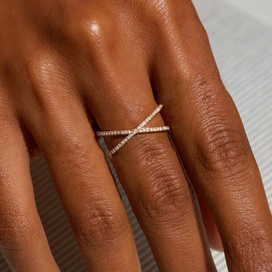Nia Guld Diamant Kors Ring