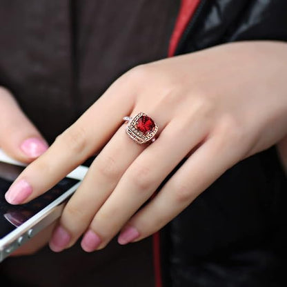 Rubin Halo Statement Ring | Roséguld