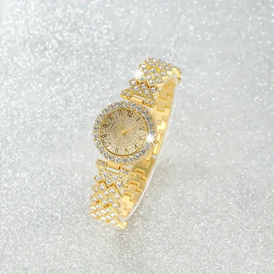 Luxe Radiance Guld Ur & Armbånd Sæt | Guld