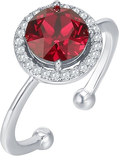 Crimson Glow Promise Rubin Ring | Hvidguld