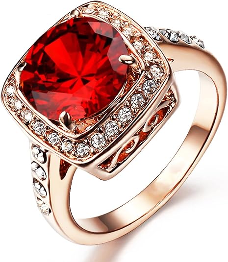 Rubin Halo Statement Ring | Roséguld