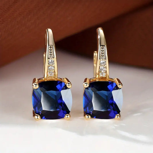 Mystic Safir Sten Creoler | Guld