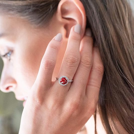 Crimson Glow Promise Rubin Ring | Hvidguld