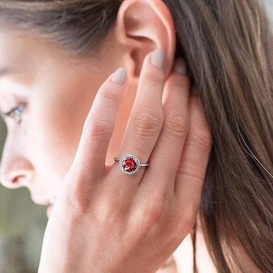 Crimson Glow Promise Rubin Ring | Hvidguld