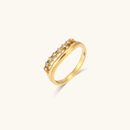 Adeline Diamant Simulant Guld Ring