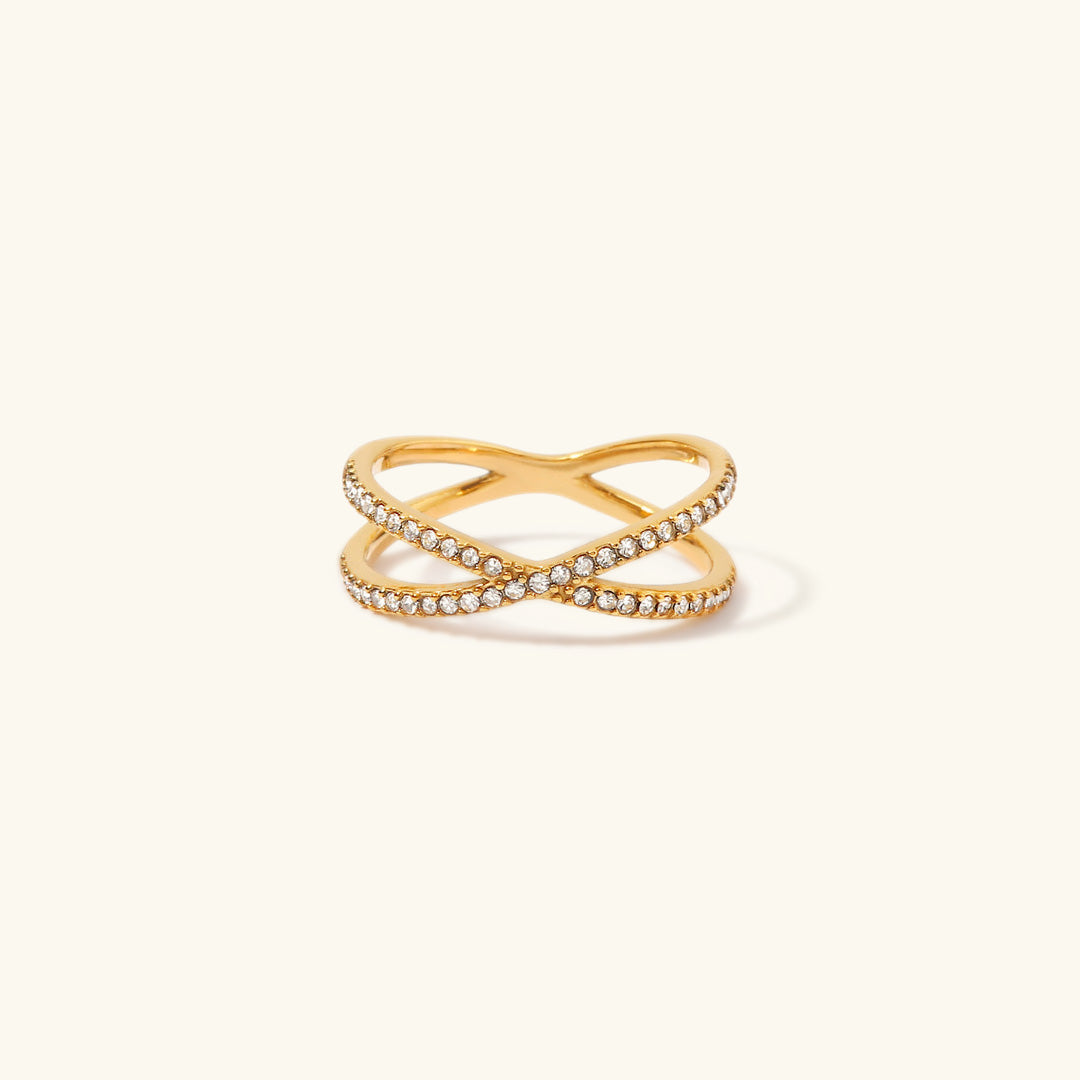 Nia Guld Diamant Kors Ring