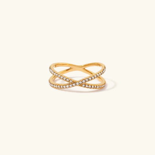 Nia Guld Diamant Kors Ring