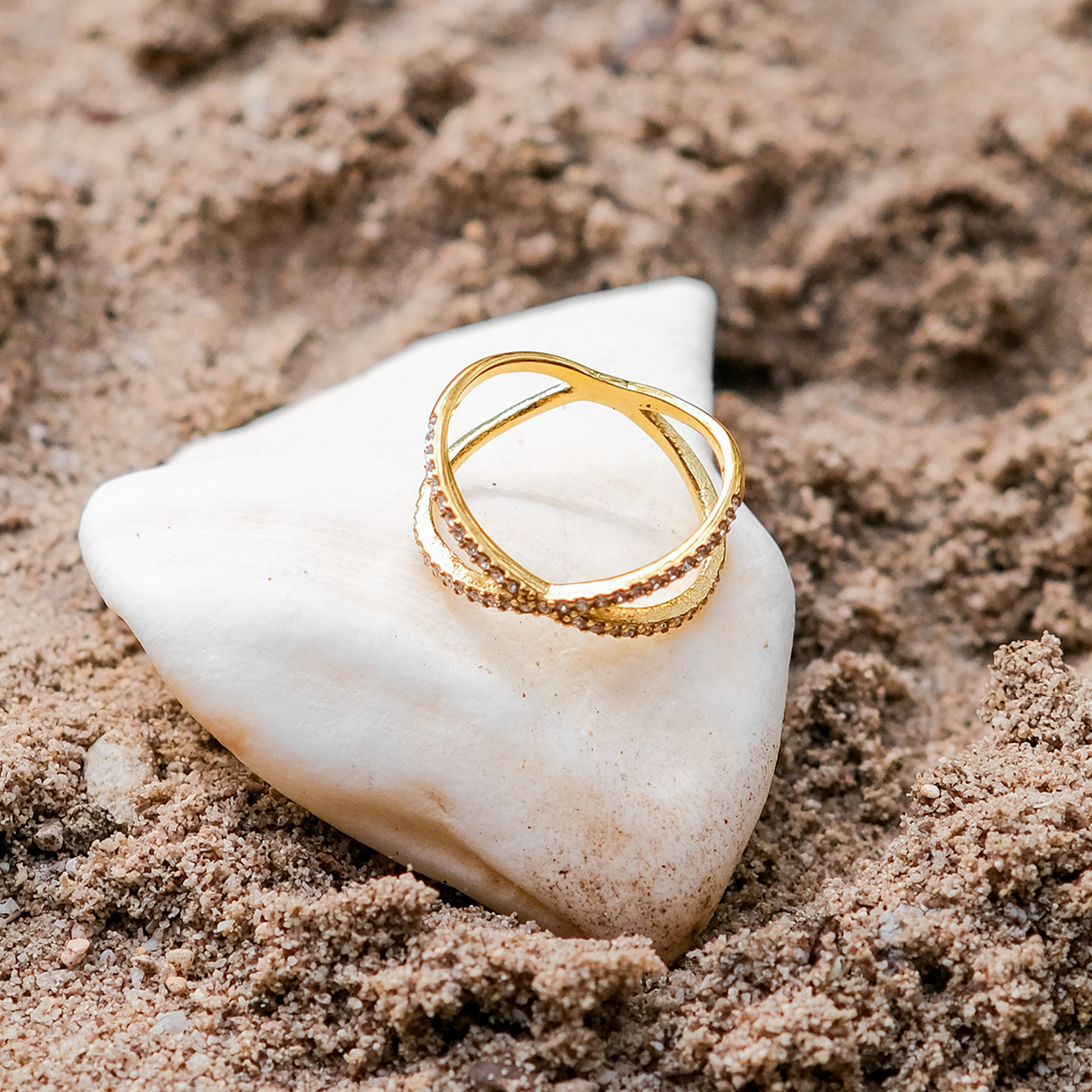 Nia Guld Diamant Kors Ring