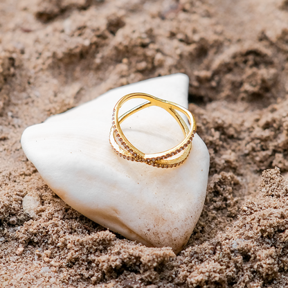 Nia Guld Diamant Kors Ring