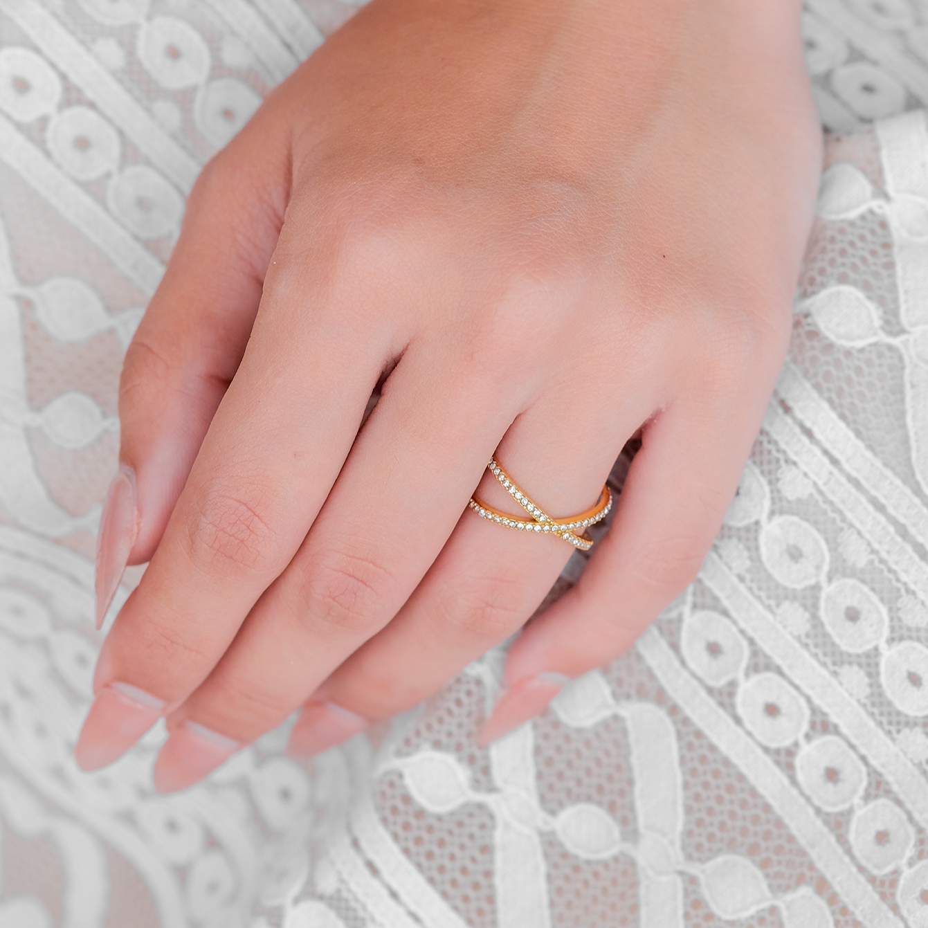 Nia Guld Diamant Kors Ring