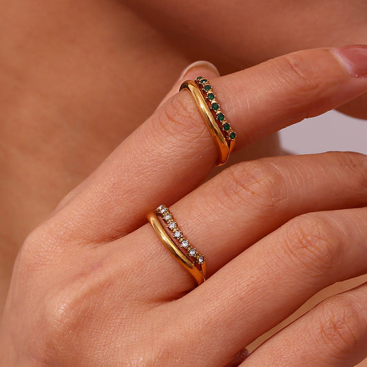 Adeline Diamant Simulant Guld Ring