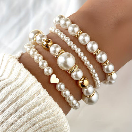 Perle Stacking Armbånd Sæt af 4
