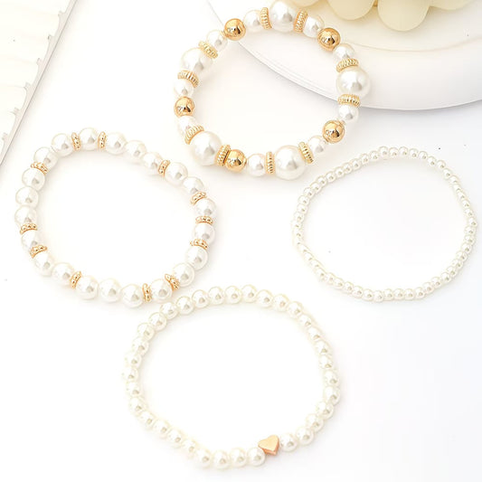 Perle Stacking Armbånd Sæt af 4