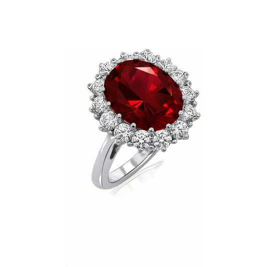 Scarlet Krone Rubin Ring | Hvidguld