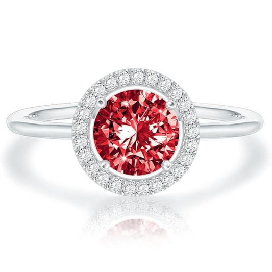 Crimson Glow Promise Rubin Ring | Hvidguld